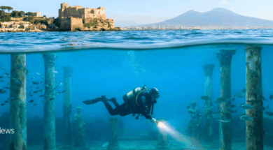 Baia, l’antica città romana sommersa nel Golfo di Napoli,
