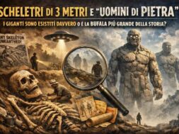 crea immagine formato banner per : Scheletri di 3 metri e “Uomini di Pietra”: I Giganti sono esistiti davvero o è la bufala più grande della storia?