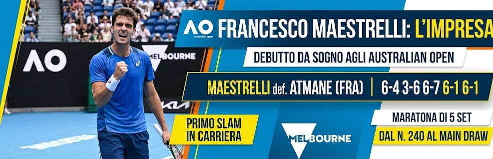 L’impresa di Francesco Maestrelli: debutto da sogno agli Australian Open 2026